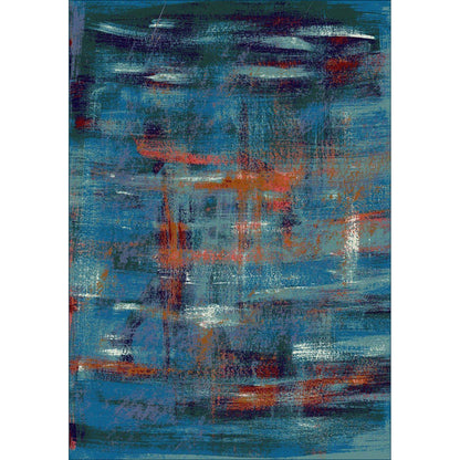 Sunset Canvas Rug – Aqua – cabin lodge area rug