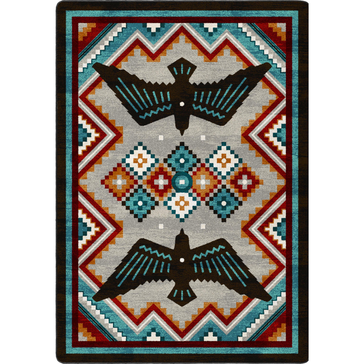 Oka Rust Rug American Dakota Sunset Dance OKA Area Rug – Electric – Cabin Rugs