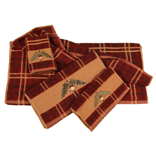 Embroidered Acorn Towel Set, 3 Pc