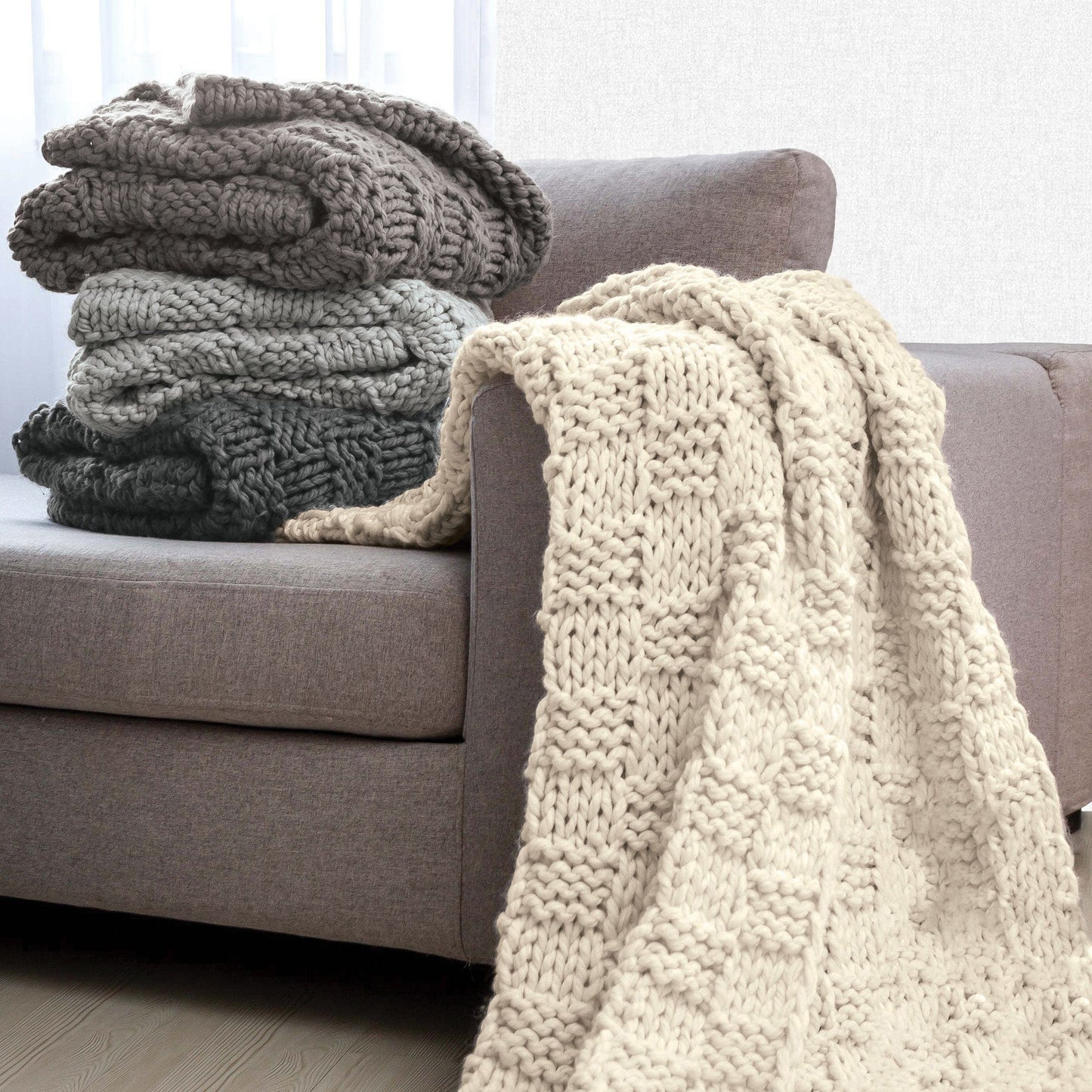 Chess Knit Throw