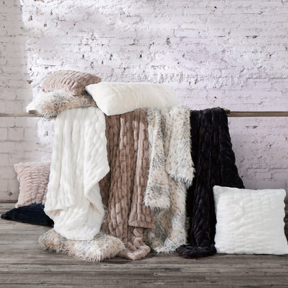 Ruched Rabbit Double-Sided Throw