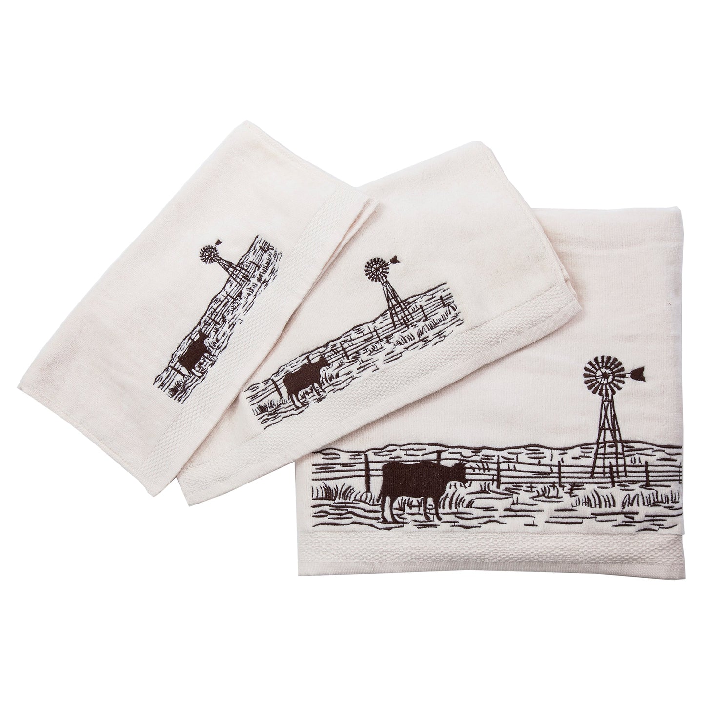 Jasper Embroidered Windmill Landscape Towel Set