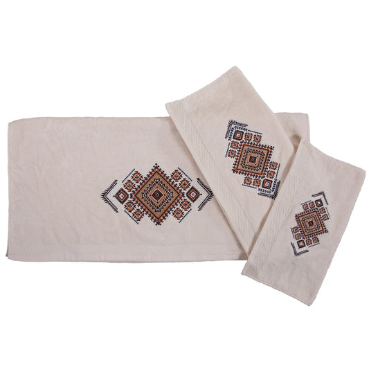 Sedona Embroidered Aztec Towel Set, 3 Pc