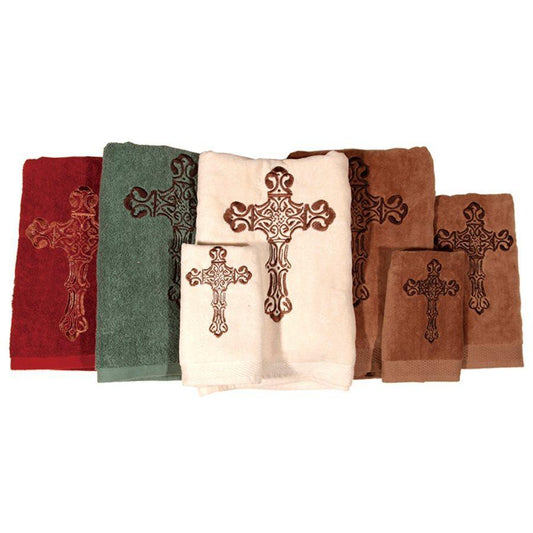 Embroidered Cross Towel Set, 3 Pc