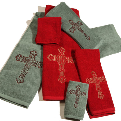 Embroidered Cross Towel Set, 3 Pc