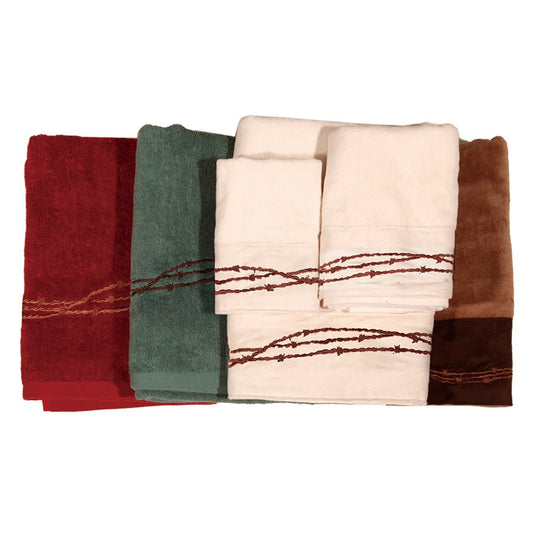 Embroidered Barbwire Towel Set, 3 Pc