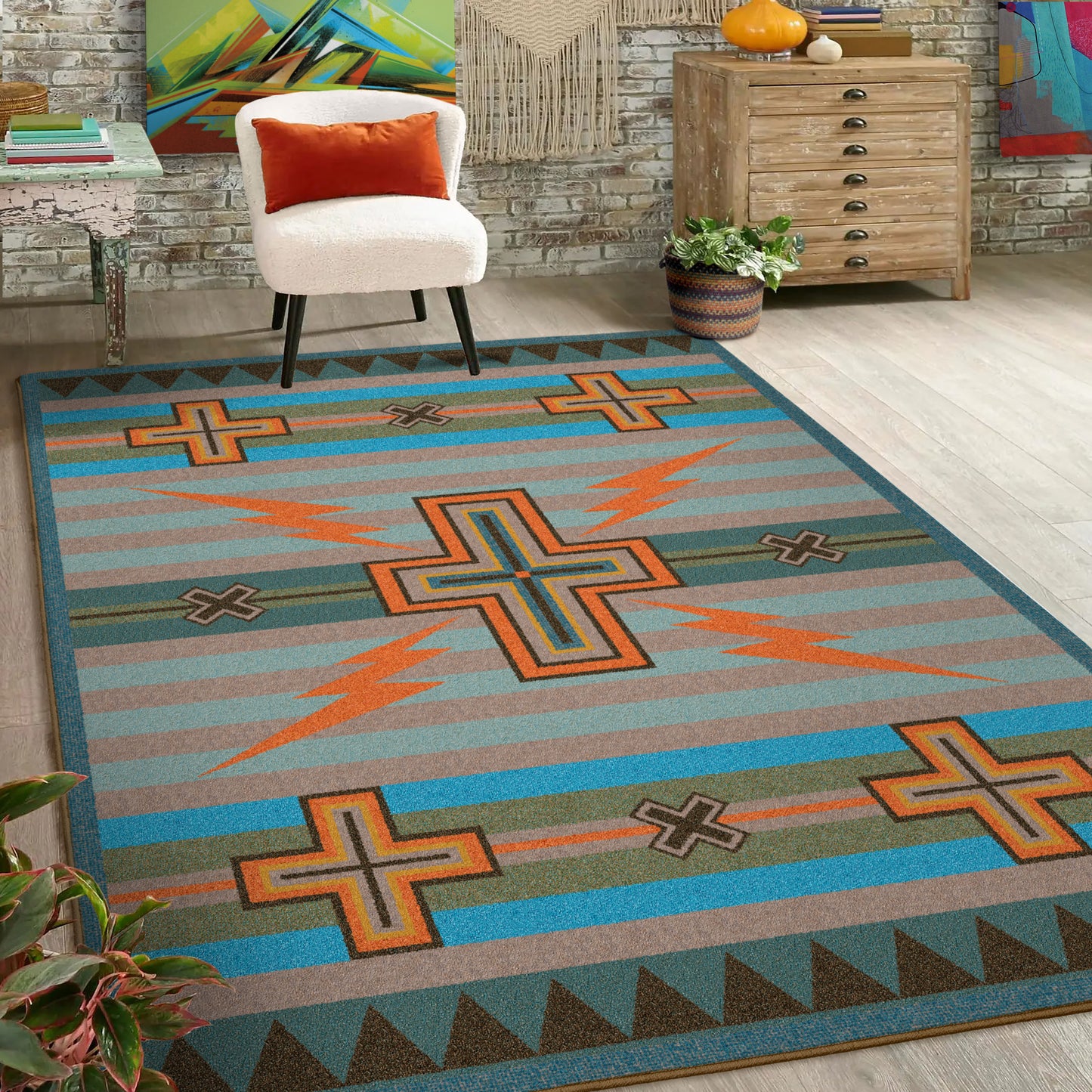 Tempest Rug – Turquoise – detail view
