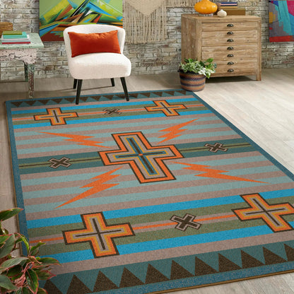 Tempest Rug – Turquoise – detail view