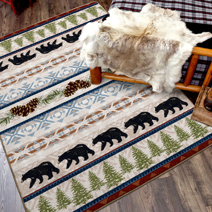 Trailside Bear Rug – Natural – room setting