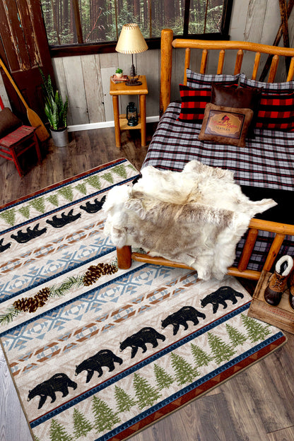 Trailside Bear Rug – Natural – detail view