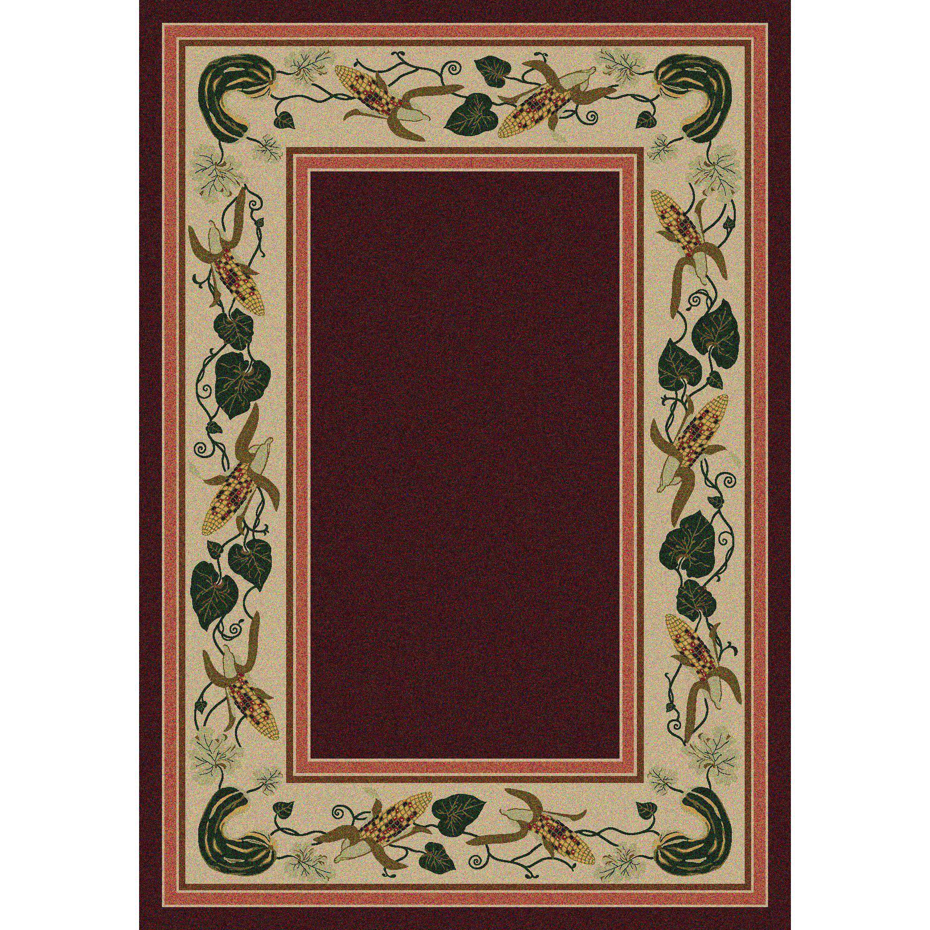 Tres Hermanas - Garnet-CabinRugs Southwestern Rugs Wildlife Rugs Lodge Rugs Aztec RugsSouthwest Rugs