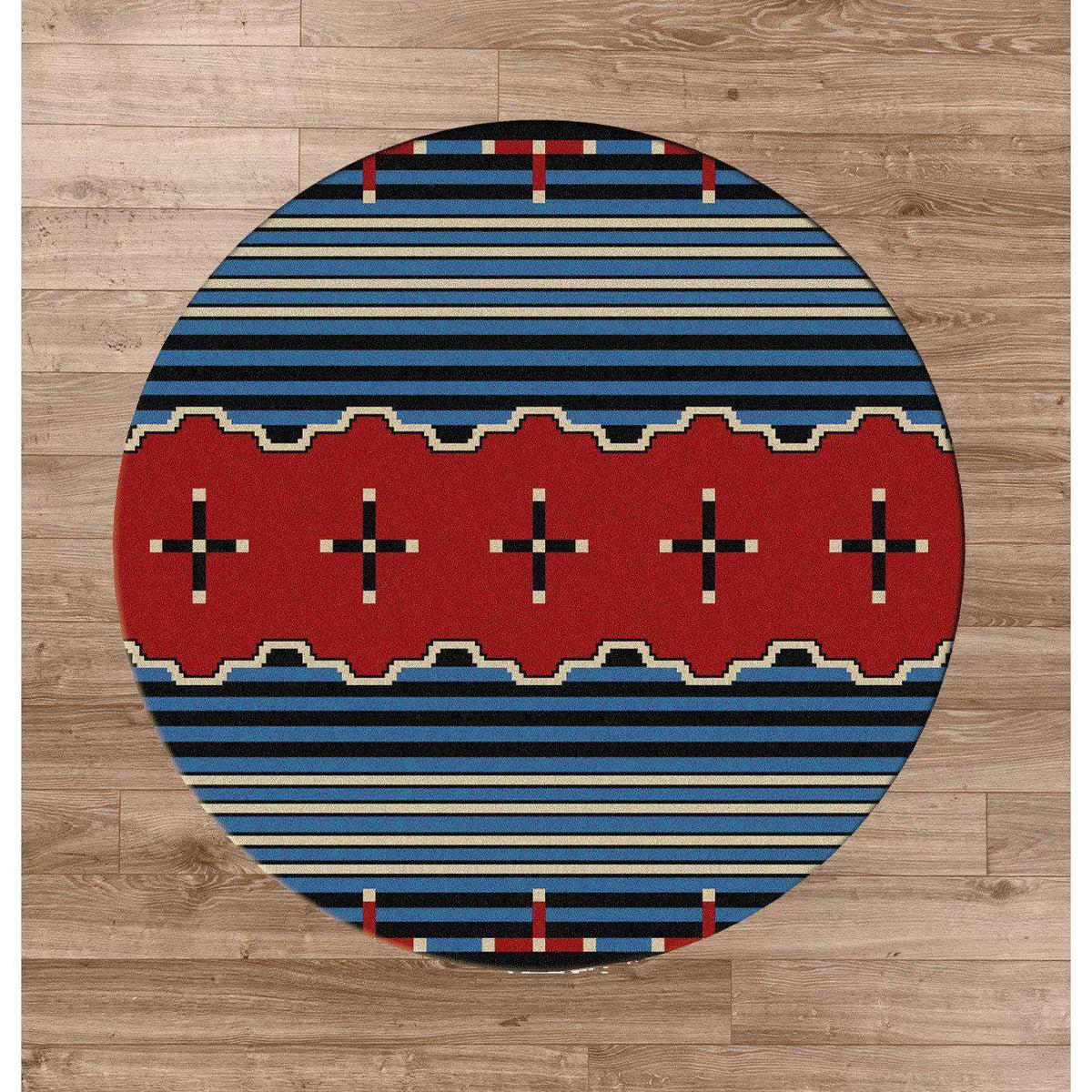 Tribe Leader Rug – Blue – room setting