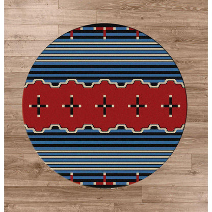 Tribe Leader Rug – Blue – room setting