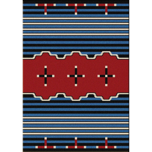 Tribe Leader Rug – Blue – cabin lodge area rug