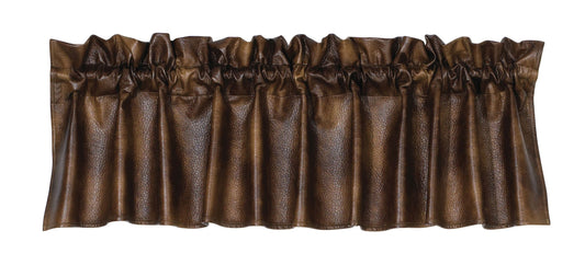 Two-Toned Brown Faux Leather Valance