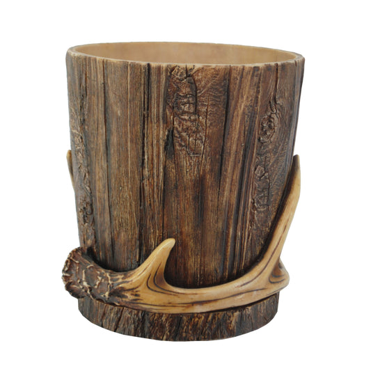 Antler & Tree Bark Wastebasket