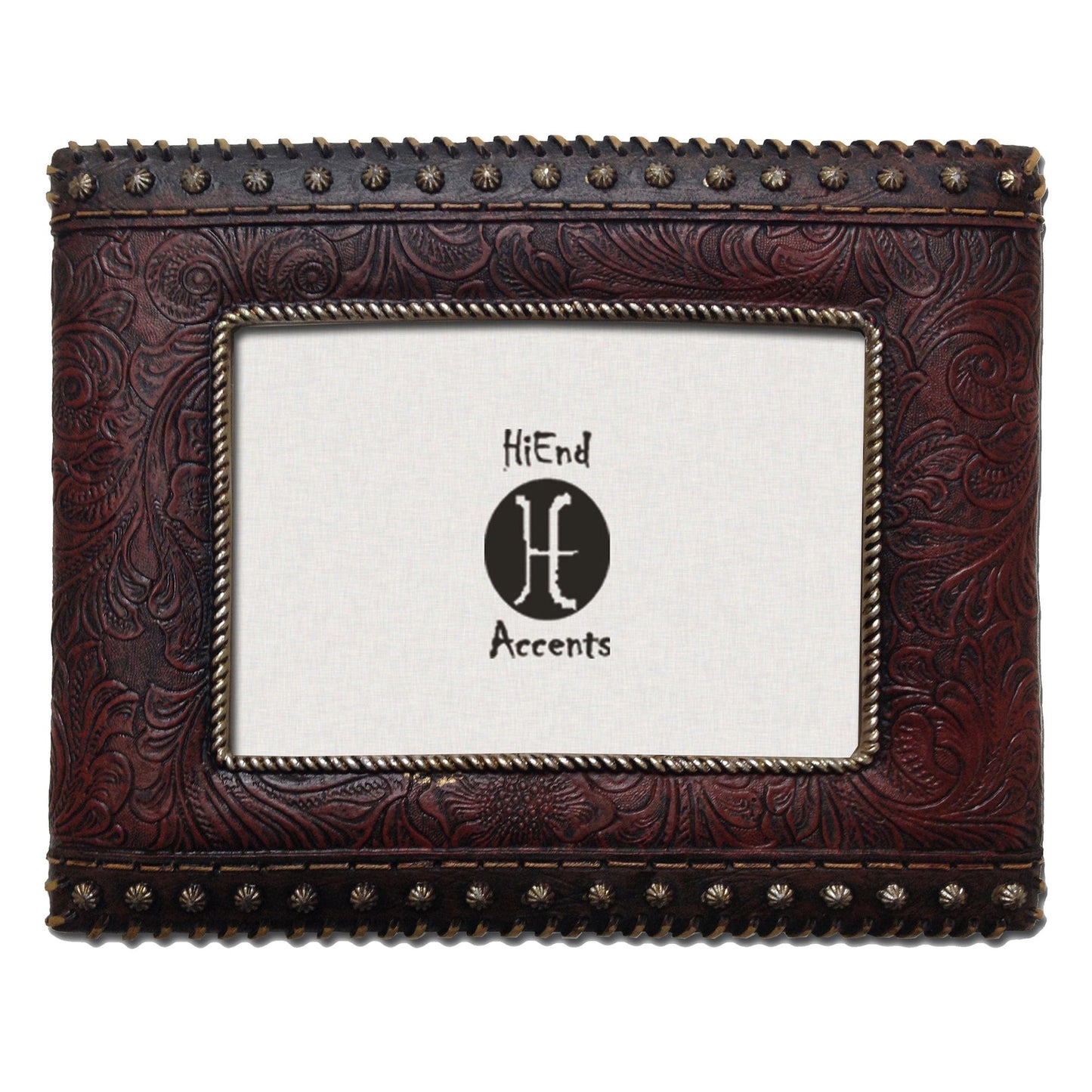 Tooled Leather & Studded Sides Picture Frame