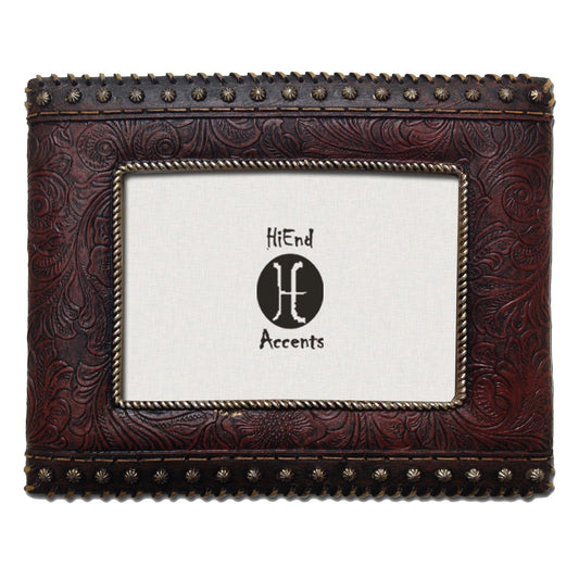 Tooled Leather & Studded Sides Picture Frame