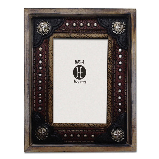 Wooden Resin Leather Insert Picture Frame