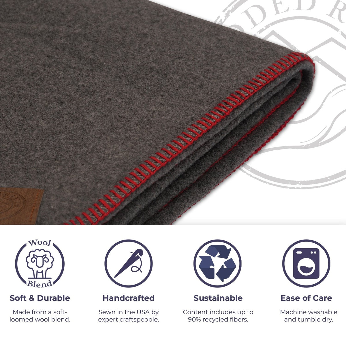 Solid Greystone Throw (Red)