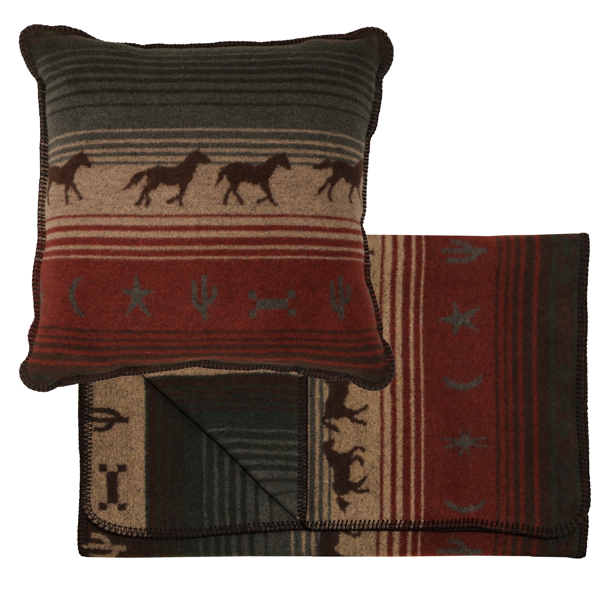 Wooded River Mustang Canyon III Scarf & Pillow Set