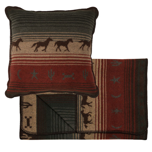 Wooded River Mustang Canyon III Scarf & Pillow Set