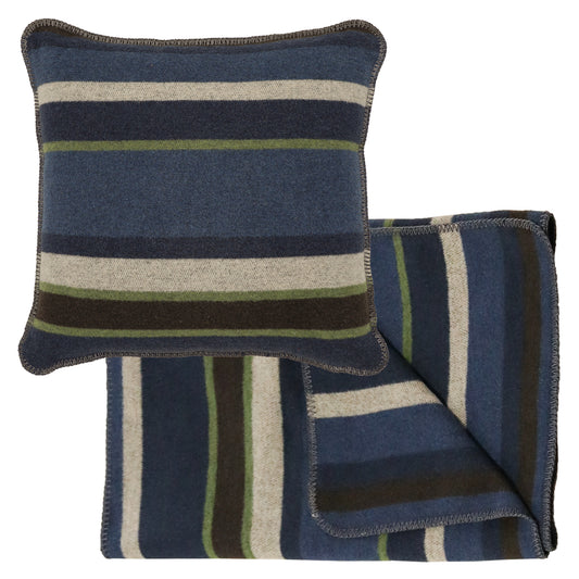 Wooded River Lapis Valley Scarf & Pillow Set