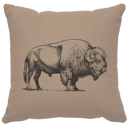 "Buffalo" Image Pillow - Cotton Alabaster