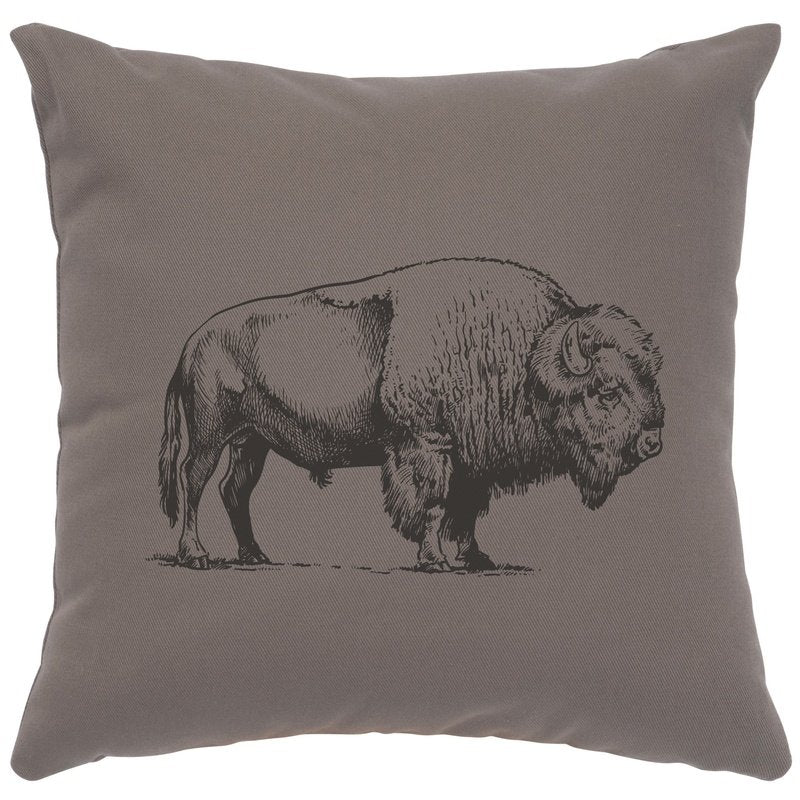 "Buffalo" Image Pillow - Cotton Chrome