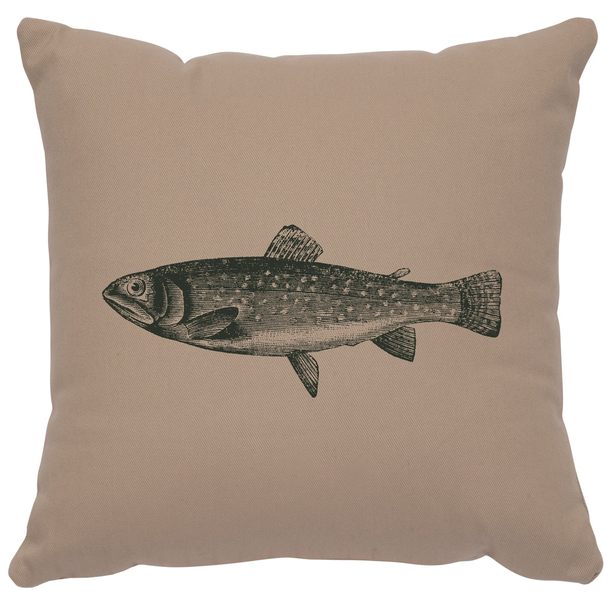 "Trout" Image Pillow - Cotton Alabaster by Wooded River
