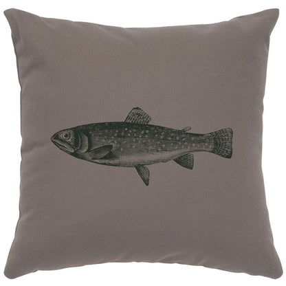 "Trout" Image Pillow - Cotton Chrome