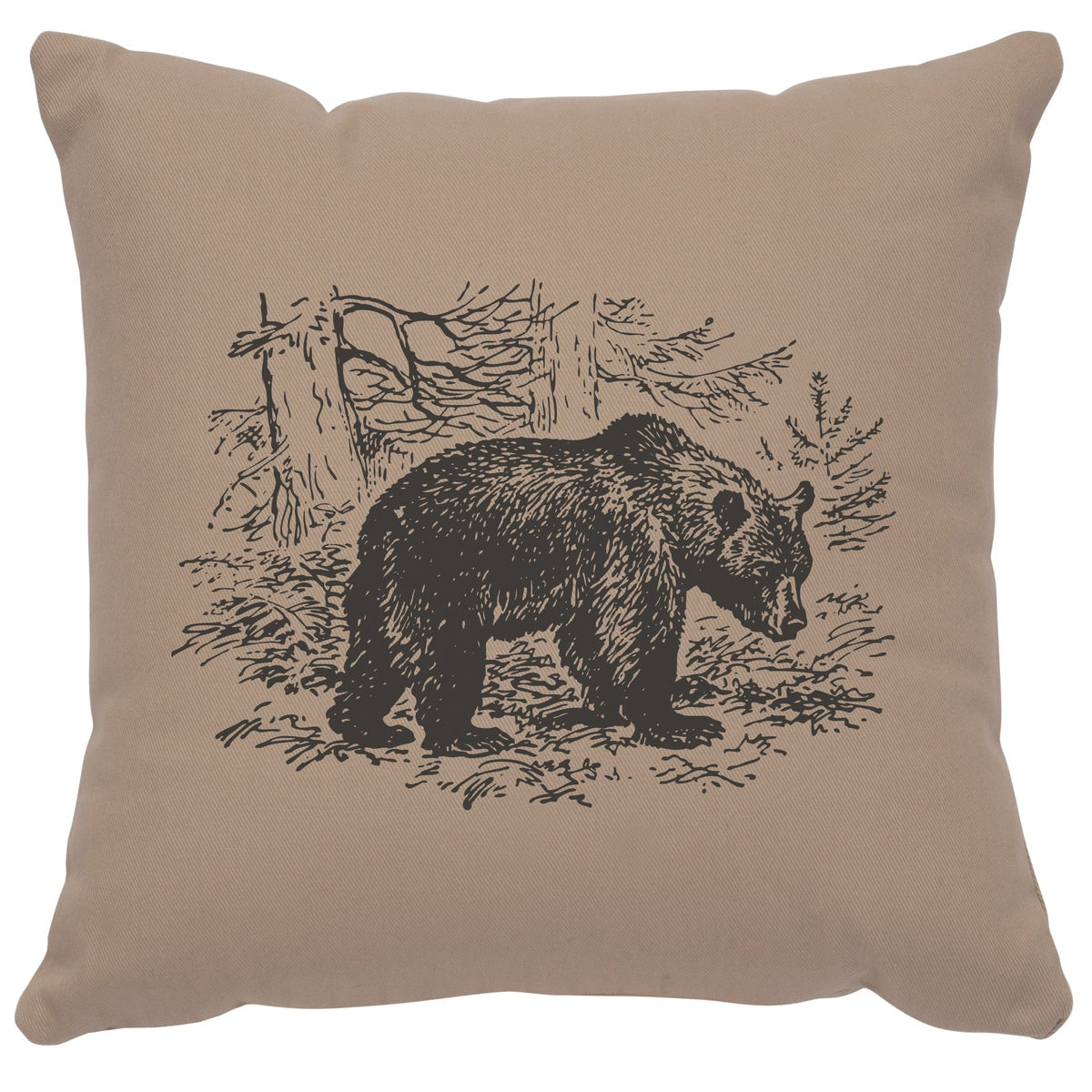 "Bear Scene" Image Pillow - Cotton Alabaster by Wooded River