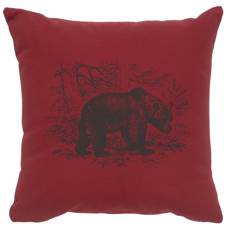 "Bear Scene" Image Pillow - Cotton Brick