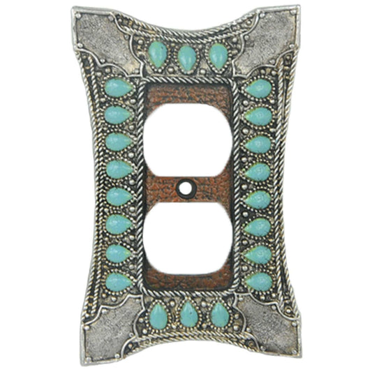 Turquoise Single Outlet Cover Wall Plate