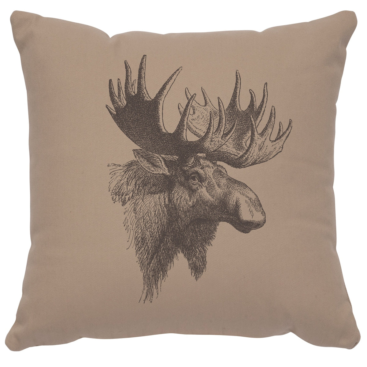"Moose Profile" Image Pillow - Cotton Alabaster by Wooded River