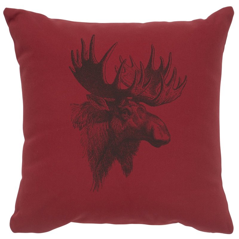 "Moose Profile" Image Pillow - Cotton Brick