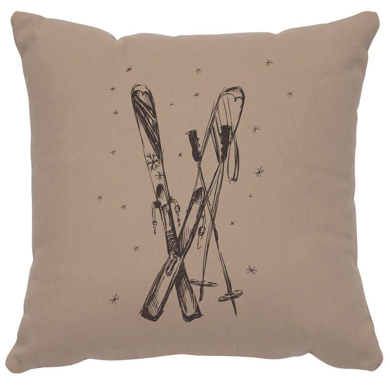 "Ski's" Image Pillow - Cotton Alabaster