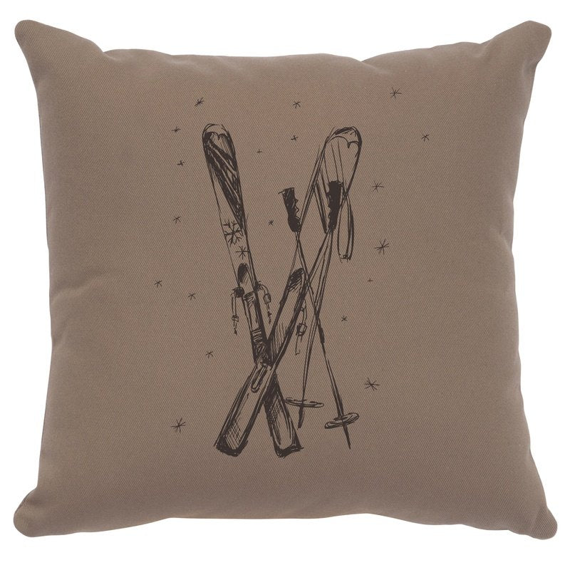 "Ski's" Image Pillow - Cotton Taupe