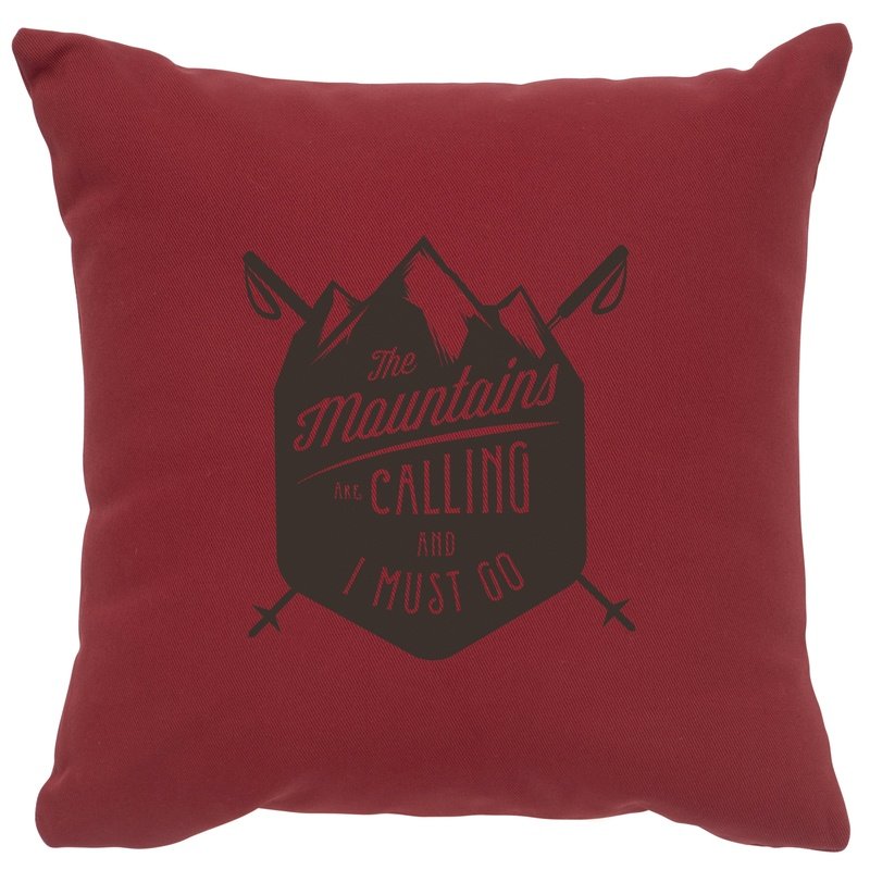 "Mountains are Calling" Image Pillow - Cotton Brick