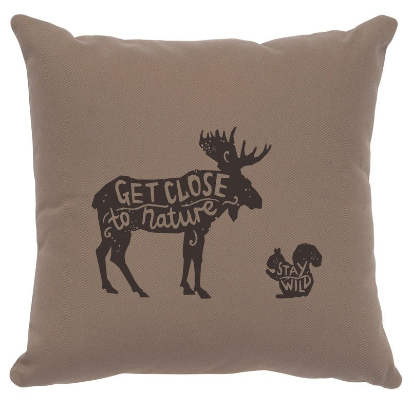 "Close to Nature" Image Pillow - Cotton Taupe