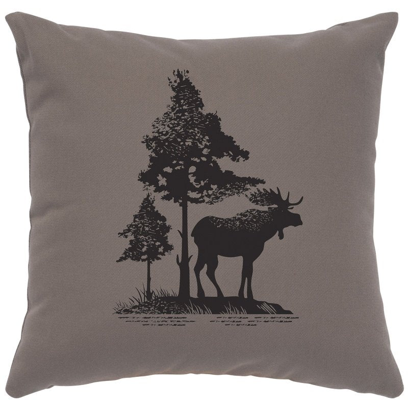 "Moose Tree" Image Pillow - Cotton Chrome