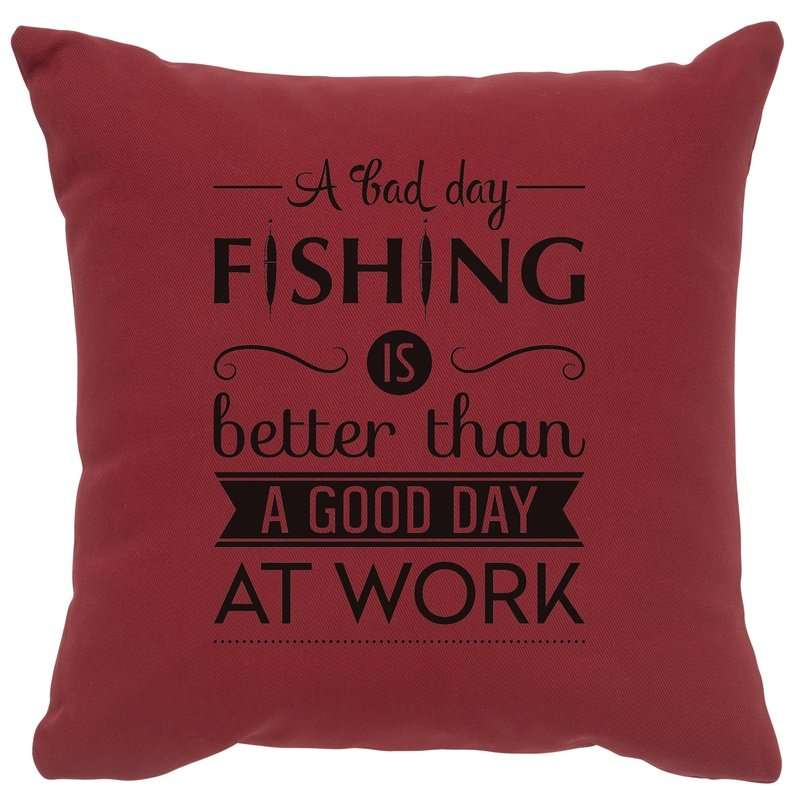 "Fishing Day" Image Pillow - Cotton Brick