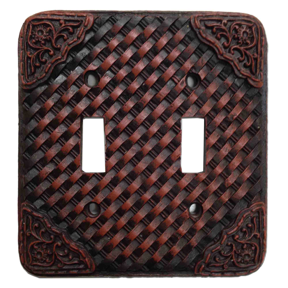 Tooled Resin Weaver Double Wall Switch Plate