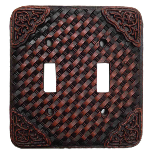 Tooled Resin Weaver Double Wall Switch Plate