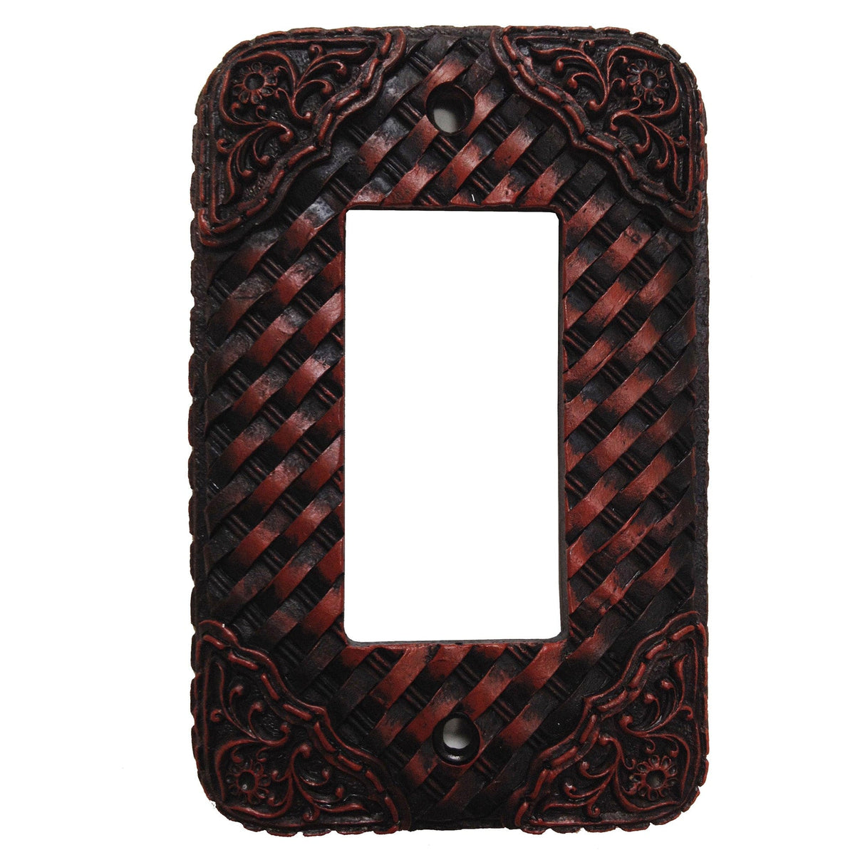Tooled Resin Weaver Single Rocker Wall Switch Plate