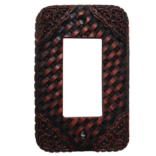 Tooled Resin Weaver Single Rocker Wall Switch Plate