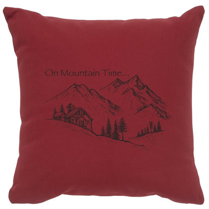 "Mountain Time" Image Pillow - Cotton Brick