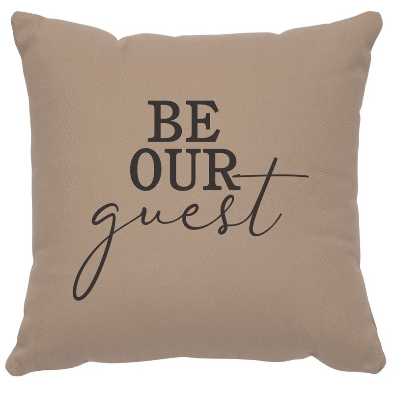 "Be Our Guest" Image Pillow - Cotton Alabaster