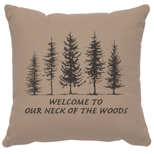 "Neck of Woods" Image Pillow - Cotton Alabaster by Wooded River