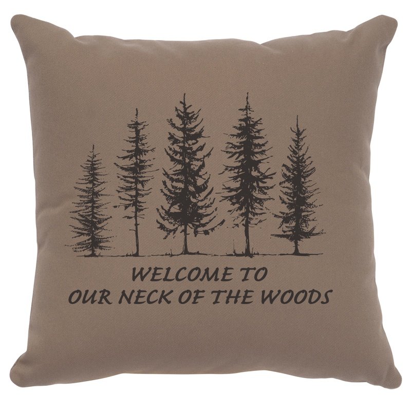 "Neck of Woods" Image Pillow - Cotton Taupe
